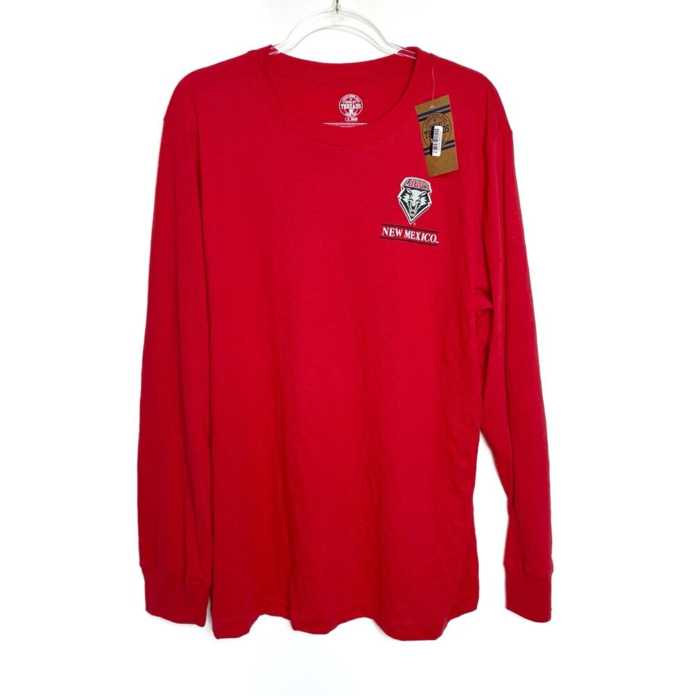 New Mexico LOBOS NCAA Red Long Sleeve Tee Rivalry Threads NWT Mens XL